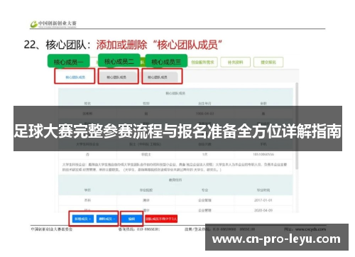 足球大赛完整参赛流程与报名准备全方位详解指南 足球大赛完整参赛流程与报名准备全方位详解指南